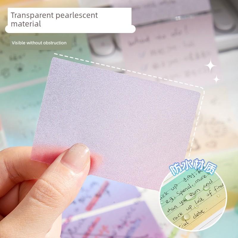 postit postit น่ารัก สติกเกอร์โพสต์อิทแบบดึงออกได้แบบใสมุกสติกเกอร์โน้ตพิเศษสำหรับนักเรียนที่มีมูลค่
