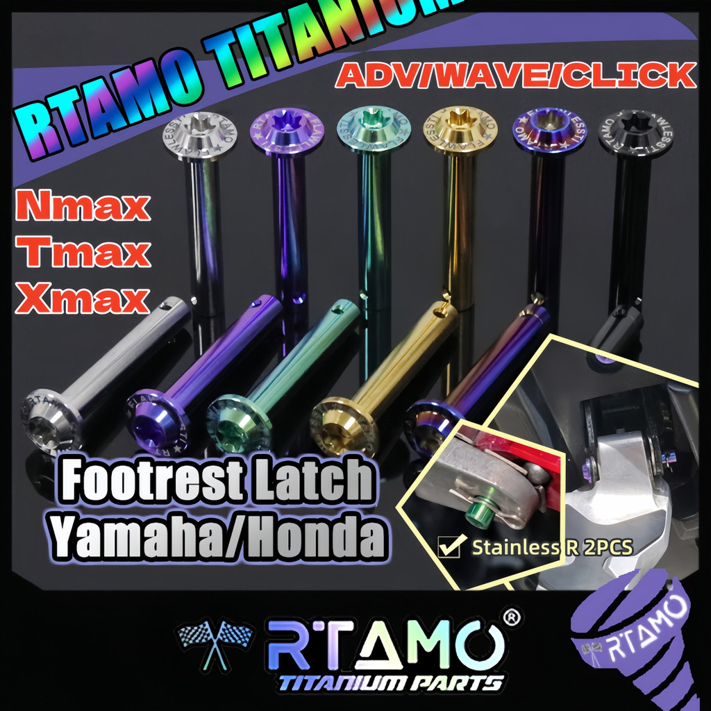 RTAMO Titanium Gr5 สลักพักเท้าหลัง Nmax Xmax Tmax Wave 125i *คู่* ADV160