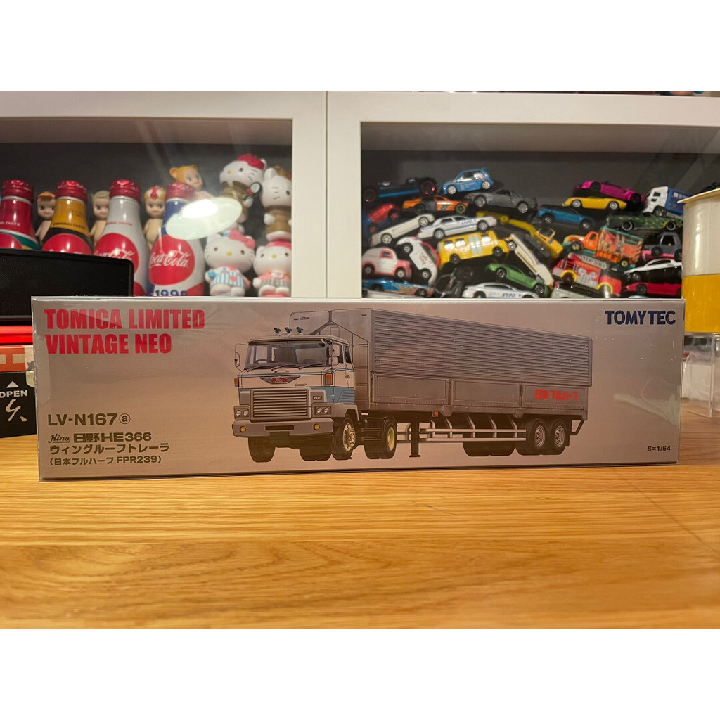 1/64 TOMY TOMICA TLV Hino Trailer LV-N167a รถบรรทุกรถตู้สีน้ําเงิน