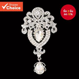 เข็มกลัดคริสตัลมงกุฎอินเทรนด์สําหรับผู้ชายและผู้หญิง-คลิปหนี…