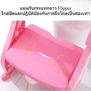 COD บันไดชักโครกเด็ก ที่รองชักโครกเด็ก 2in1 พร้อมบันไดปีนขึ้น กันลื่น รับน้ำหนัก 75kg เบาะ PU ที่นั่งรองชักโครก
