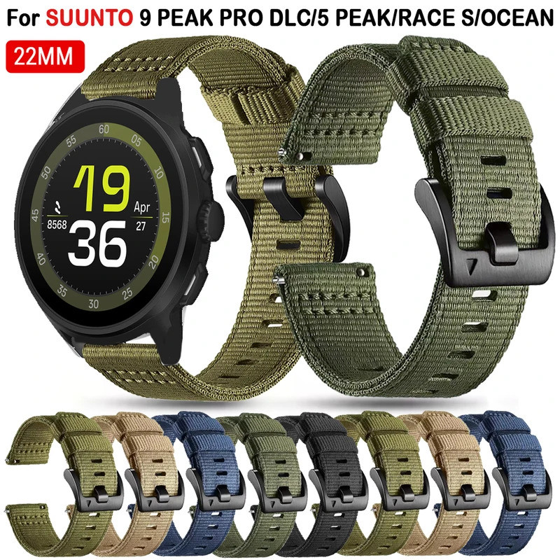 22mm Man สายนาฬิกาไนลอนสําหรับ Suunto RACE 2 S แนวตั้ง 2 Run 5 9 PEAK Pro Ocean SportBand สําหรับ SU