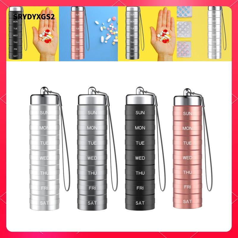 [Srydyxgs2] Daily Pill Organizer Pill Case Planner Portable Reminder Case Daily Pill Keeper Travel P