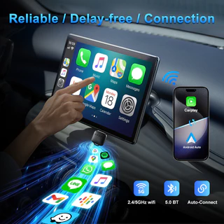 2026 อะแดปเตอร์ CarPlay ไร้สายขนาดเล็ก Android Auto Wireless Dongle Wifi 5.8G กล่องเชื่อมต่ออัตโนมัติ