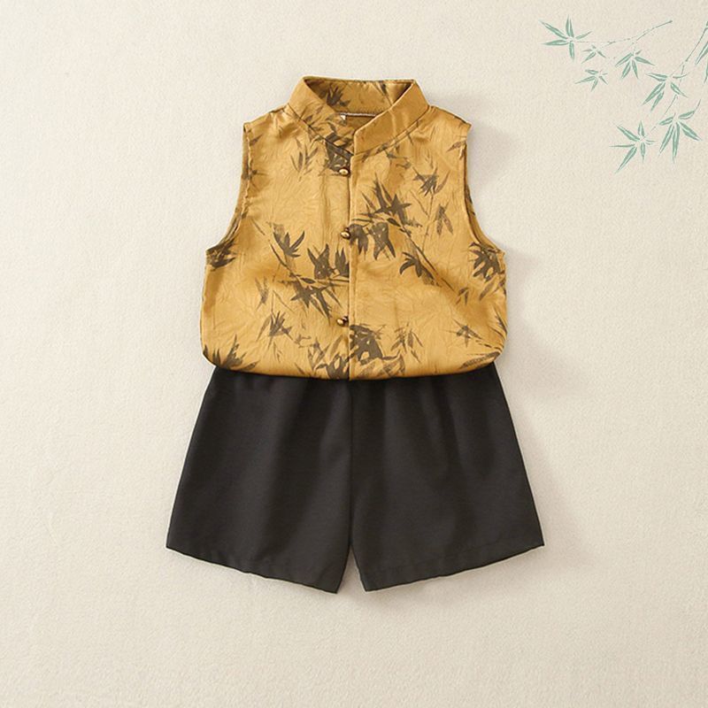 COD 2026 Boys Hanfu เสื้อกั๊กจีน 2025 Tang ชุดเด็กสไตล์จีนชุดฤดูร้อนหนึ่งปีชุดชาย COD UQ96