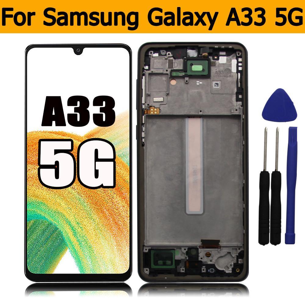 OLED สําหรับ Samsung Galaxy A33 5G จอแสดงผล LCD Touch Screen Digitizer Assembly สําหรับ Samsung A33 