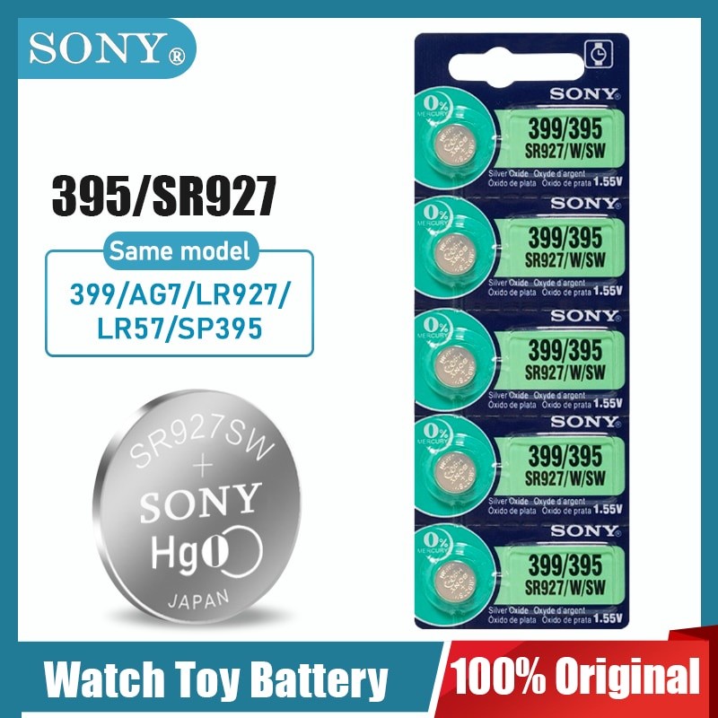 Sony 395 399 SR927SW SR927 AG7 LR927 SR927W 1.55V เงินออกไซด์แบตเตอรี่สําหรับนาฬิกาของเล่นรีโมทคอนโท