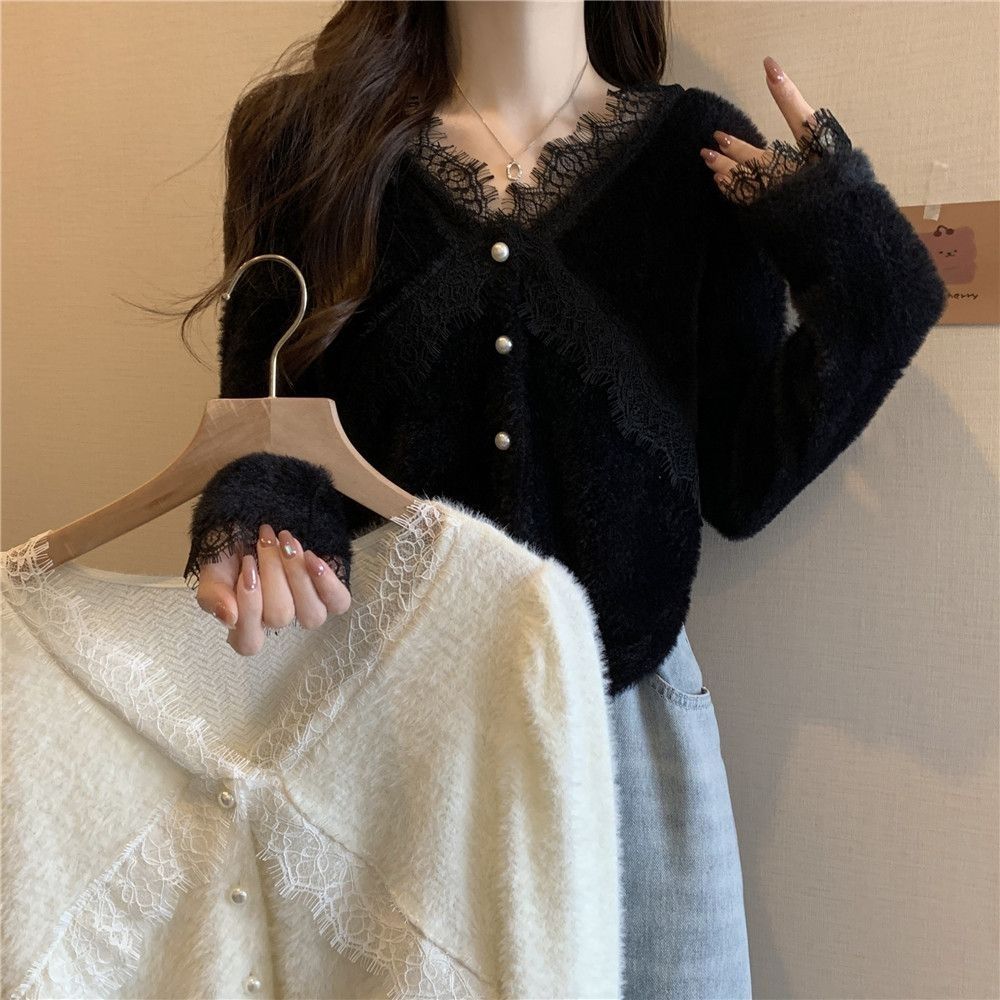 เกาหลีเกาหลี2026เวอร์ชั่นเกาหลีกระต่ายกํามะหยี่นมfuเสื้อกันหนาวคาร์ดิแกนผู้หญิงฤดูใบไม้ร่วงฤดูหนาวSl