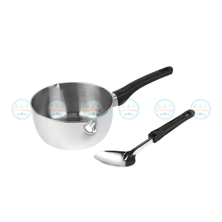 Seagull หม้อด้ามญี่ปุ่น 18 ซม.แถมทัพพี นกนางนวล 100385018 หม้อด้ามสแตนเลส หม้อปากเท