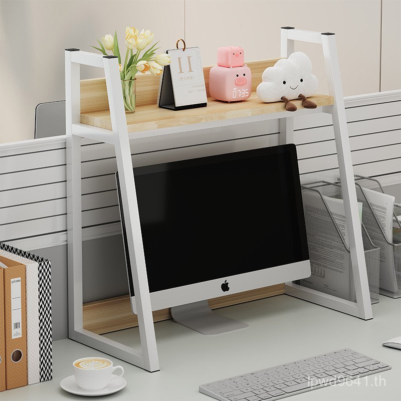 ชั้นวางจอแสดงผลสํานักงานสี่เหลี่ยมคางหมูสก์ท็อปหอพักโต๊ะชั้นวางโต๊ะคอมพิวเตอร์การจัดเก็บชั้นวางหนังส