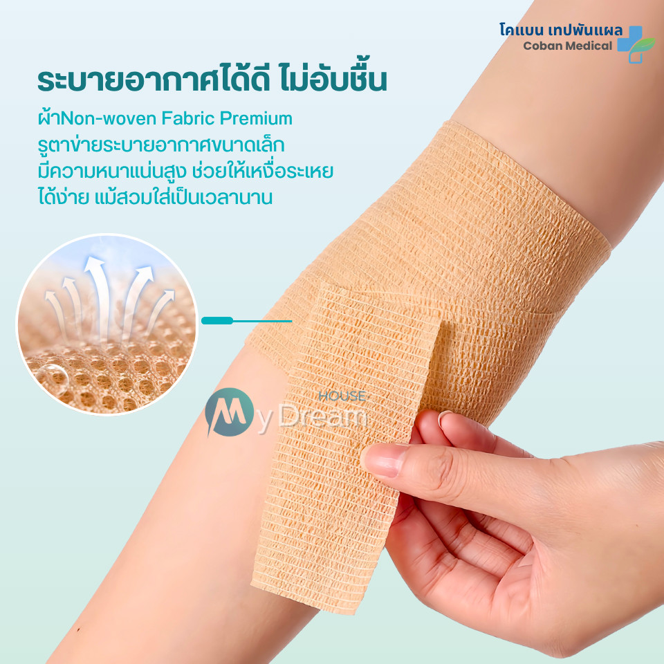 โคแบน เทปพันแผลทางการแพทย์ ชนิดยืดหยุ่นมีกาวในตัว COBAN Medical ผ้าพันแผล เทปพันออกกำลังกาย ผ้าล็อค ผ้าก๊อซ เทปผ้าพันข้อ ราคา ถูกที่สุด ดีลบีเคเค แกลเลอรีภาพที่ 7