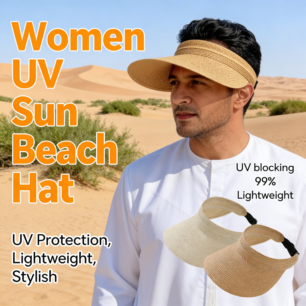 หมวกชายหาด Sun Straw Pantip Visor หมวกมุสลิมกลางแจ้ง Topi ผู้หญิงฤดูร้อน S UV