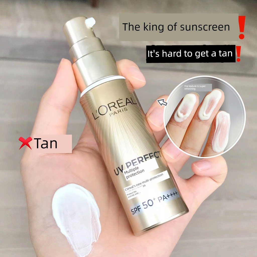 ครีมกันแดด กันแดด ครีมกันแดดฮาร์ดคอร์!LOreal New Version Small Golden Tube Sunscreen Cream SPF50+Fac