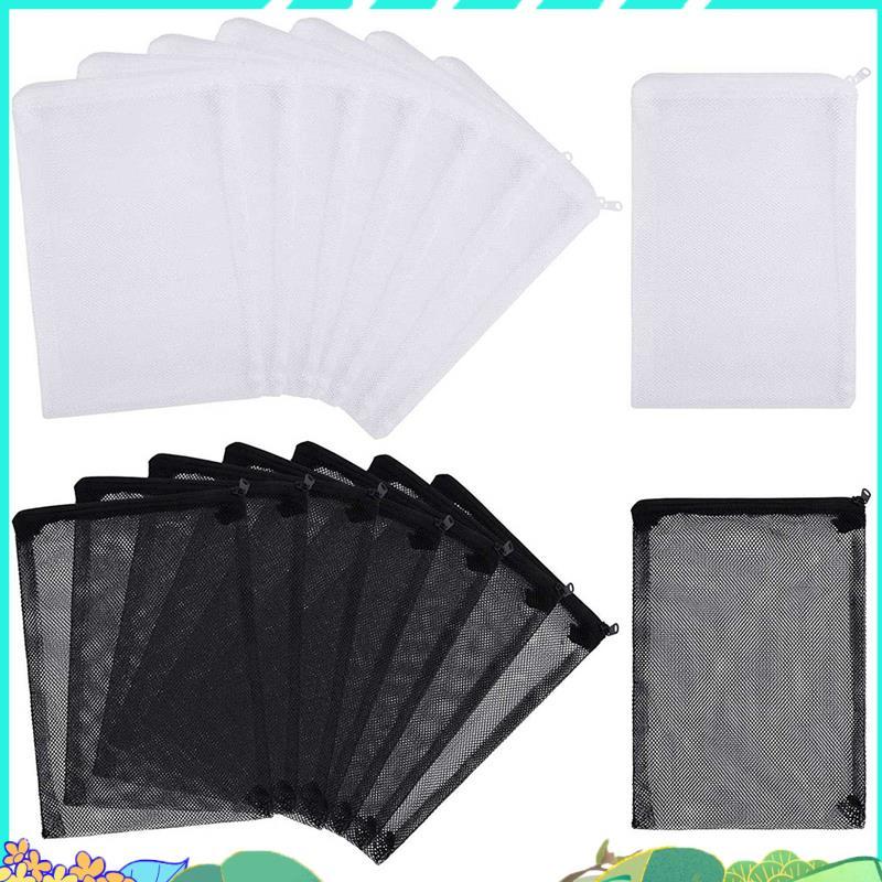 16 ชิ้น Aquarium Mesh Media Filter Bags, Nylon Media Filter Mesh Bags with Zipper (สําหรับ Particula