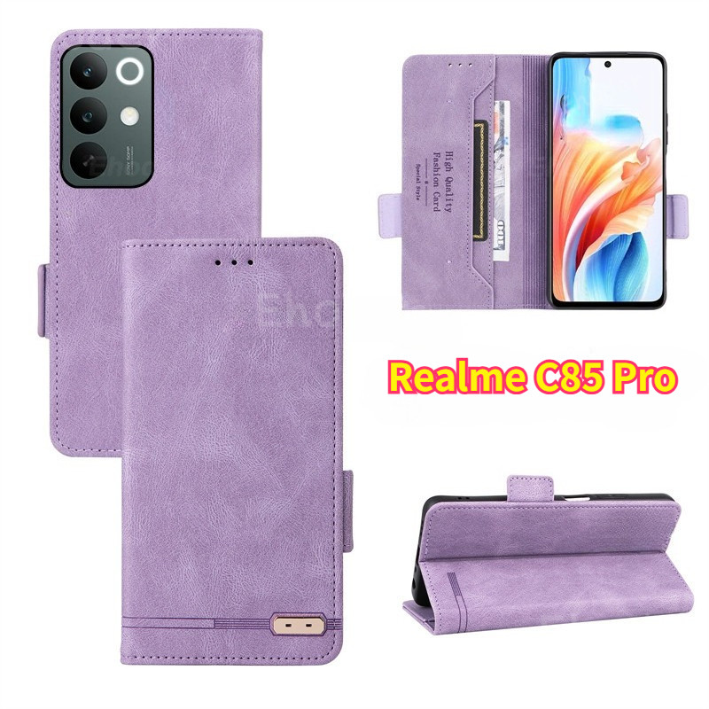 สําหรับRealme C85 Pro 4G 5G 2025 เคสโทรศัพท์พลิกหรูหราหนังสําหรับRealmeC85Pro C85Pro RealmeC85 Slotก