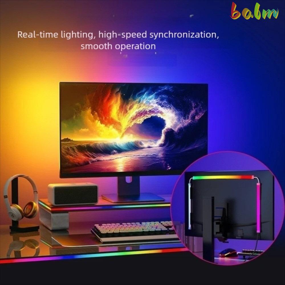 BALM แถบ LED หน้าจอคอมพิวเตอร์, คอมพิวเตอร์ตั้งโต๊ะ USB Gaming LED Strip, ตกแต่งบรรยากาศ 24 27 32 นิ