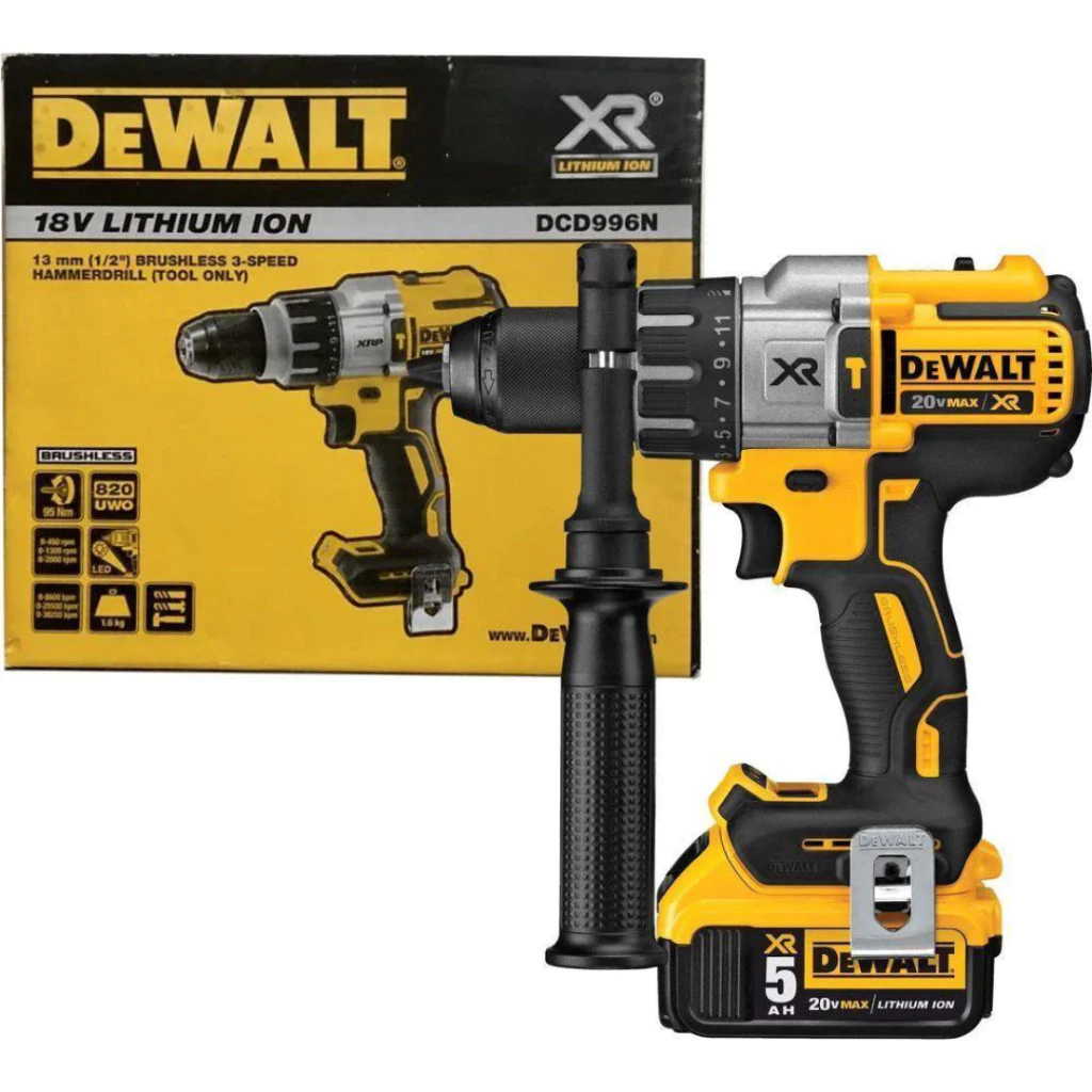 DEWALT สว่านกระแทกไร้สาย 18V รุ่น DCD996N-KR ขนาด1/2นิ้ว (เฉพาะเครื่องเปล่า) สว่าน สว่านไร้สาย สว่านแบต