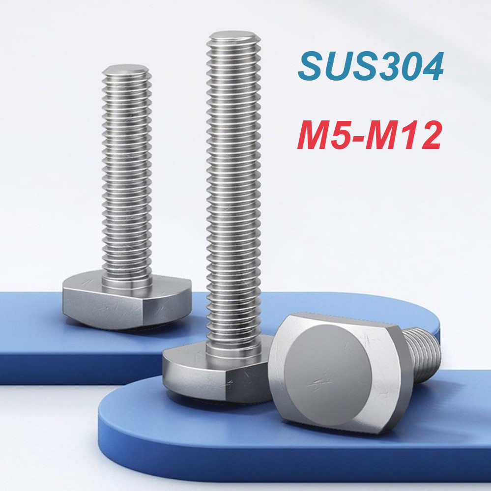 [XM-MB] สลักเกลียวสแตนเลสสําหรับ T-Slot, M5-M12*L12-70mm ,สลักเกลียวหัว T