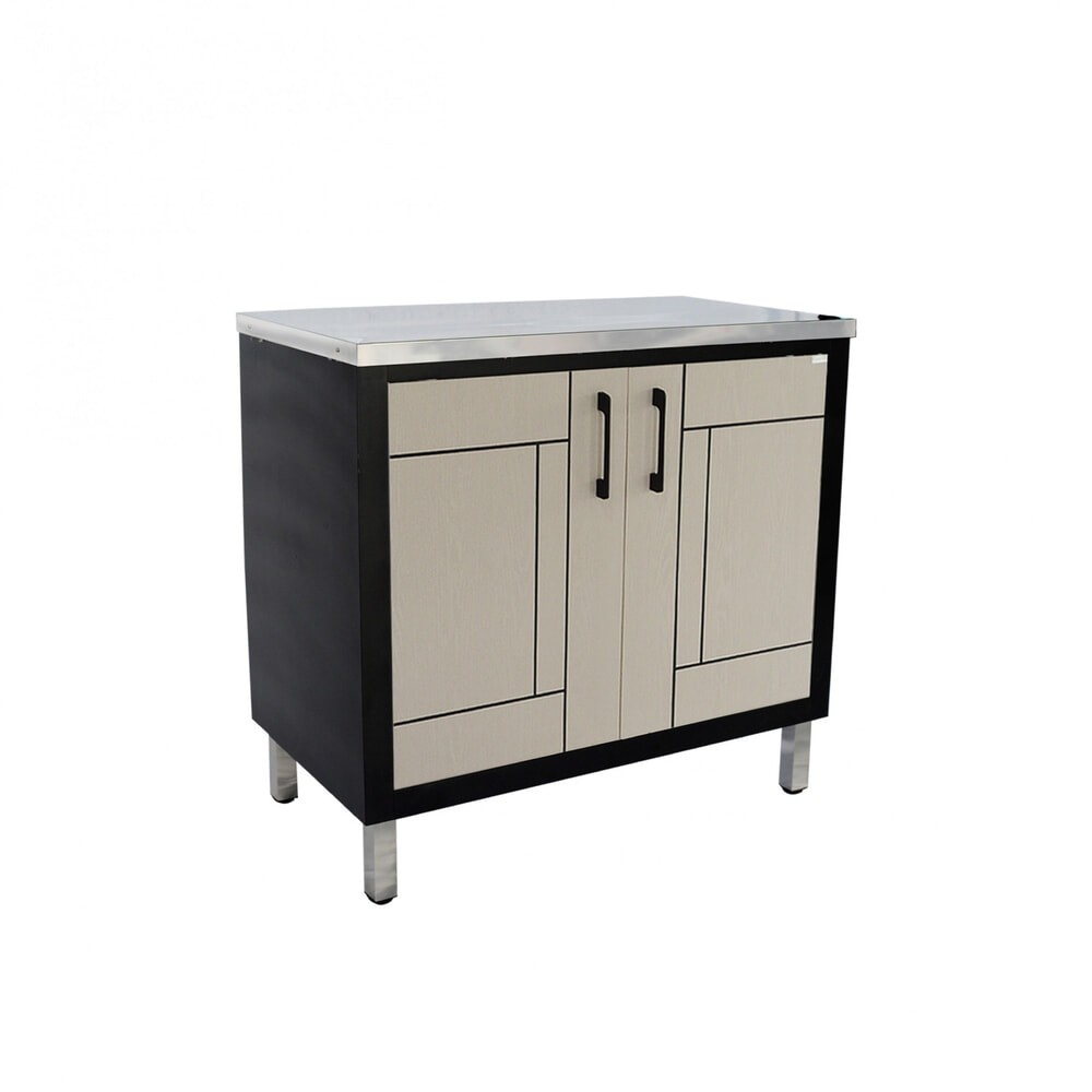 GlobalHouse CLOSE ตู้ตั้งพื้นท็อปเรียบ UPVC LABARIS ขนาด 90x85ซม. สีเบจ