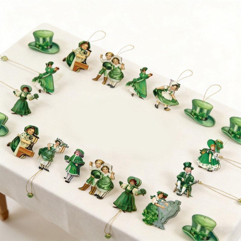 WIT Handmade Patrick s Day ตกแต่ง Irish Embellishments พร้อมเชือกสําหรับ Irish Themed Celebration