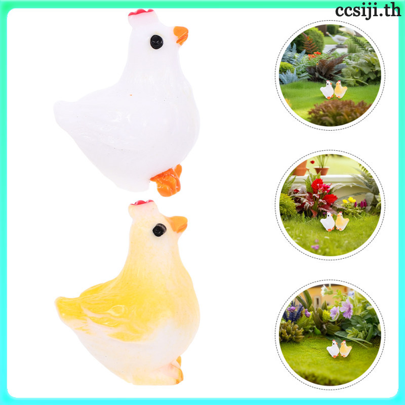 ตกแต่งสัตว์ Minature ตัวเลขไก่ Mini เรซิ่นตุ๊กตาสัตว์ไก่ Miniature ccsiji