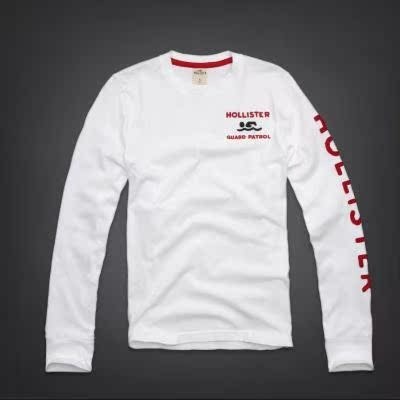 คุณภาพสูง Hollister HCO Essential แขนยาว TEE ผู้ชายผ้าฝ้ายแท้รอบคอทุกวัน High Street Top 2.6