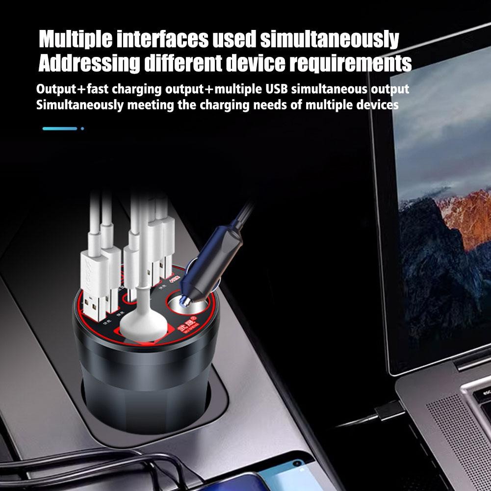 รถอินเวอร์เตอร์ 24 v/12 v ถึง 220 v Led Digital Display พอร์ตรถ Usb Charger 4 H5o6 LENZMOS