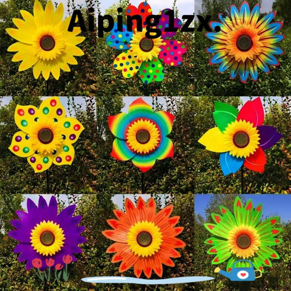 NG1ZX หมุนดอกทานตะวัน, PVC Multistyles Sunflower Windmill,คุณภาพสูงเส้นผ่านศูนย์กลาง 36 ซม.Stake ยืน
