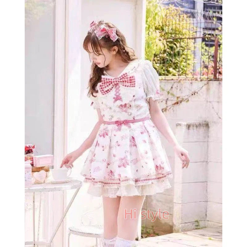 Jirai kei Lizlisa dupes ลูกไม้ Dearmylove เดรสโบว์ใหญ่ปัก