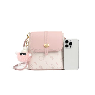 กระเป๋าสะพายข้าง Cow&Kitty สำหรับผู้หญิง สีชมพูน่ารัก หนัง PU กระเป๋า คิตตี้ kitty เหมาะเป็นของขวัญ