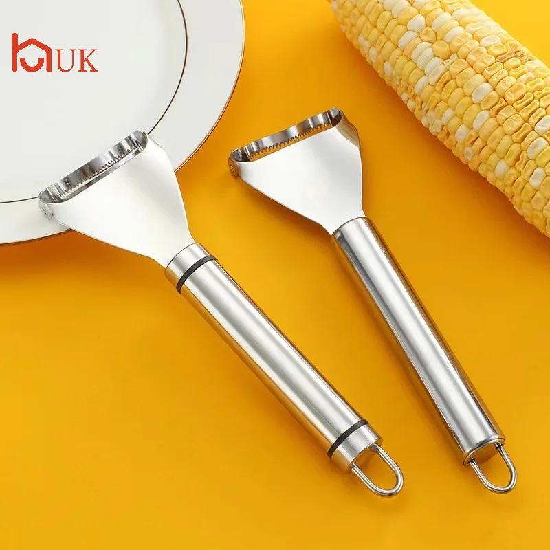UK Kitchen Corn Sheller สแตนเลสกบข้าวโพดในครัวเรือนเปลือกข้าวโพดคู่มือข้าวโพด Thresher Roe Deer กรรไ
