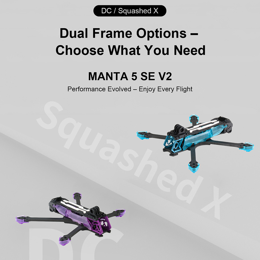 AXISFLYING Manta 5 SE V2 DC 226 มม./สแควร์ X 223 มม.T700 คาร์บอนไฟเบอร์ FPV กรอบชุดสําหรับ Manta 5 S