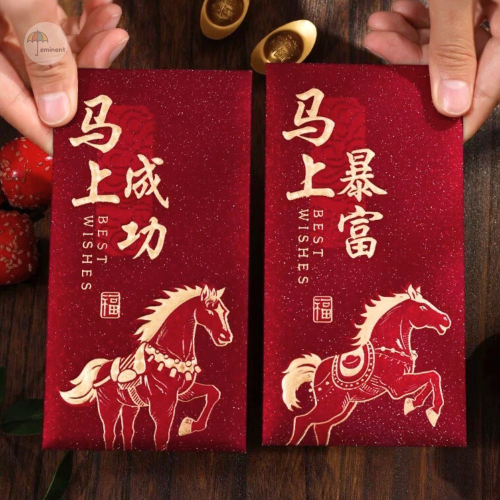ซองอั่งเปาตรุษจีน ซองแดง ปีมะเมีย 2026 แพ็ค 6 ใบ เรียบหรู สีสันสดใส ต้อนรับเทศกาลตรุษจีนม้าทอง พร้อมส่ง!! - รูปที่ 5