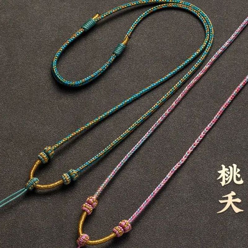 ไม่ใช่โลหะผ้าสร้อยคอจี้เชือกสร้อยคอ金ไม่มีโลหะ艺项链吊绳子项链全手工地可调节小衣链绳MSN0204