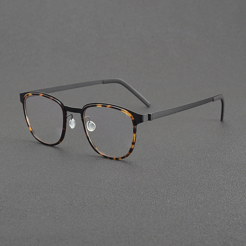 แผ่นกรอบแว่นตา Linde Baichuan 9765 เดนมาร์ก Designer Pure Titanium Square กรอบแว่นตาชาย