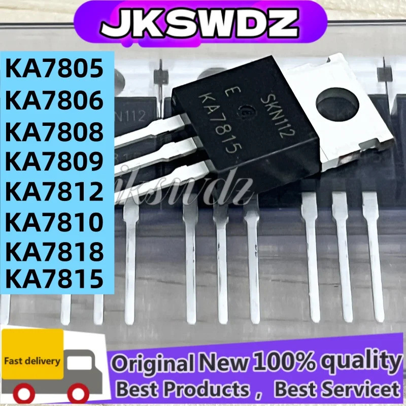 5PCS KA7808 KA7805 KA7806 KA7809 KA7810 KA7812 KA7815 KA7824 TO-220 Field Effect ทรานซิสเตอร์