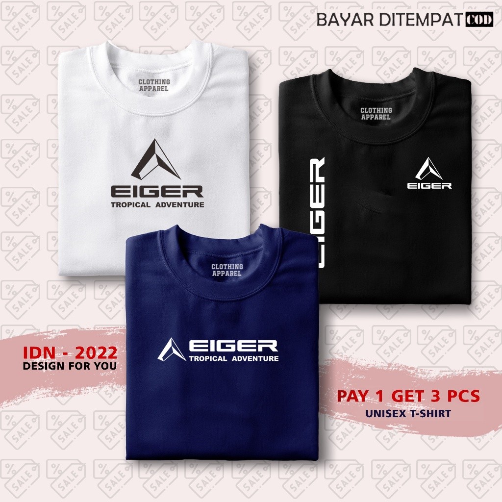เสื้อผ้าผู้ชาย ซื้อ 1 แถม 3 ฟรี STOREMOTHER / Distro เสื้อยืดผ้าฝ้าย 100% Combed 24s / Articel 3D BU