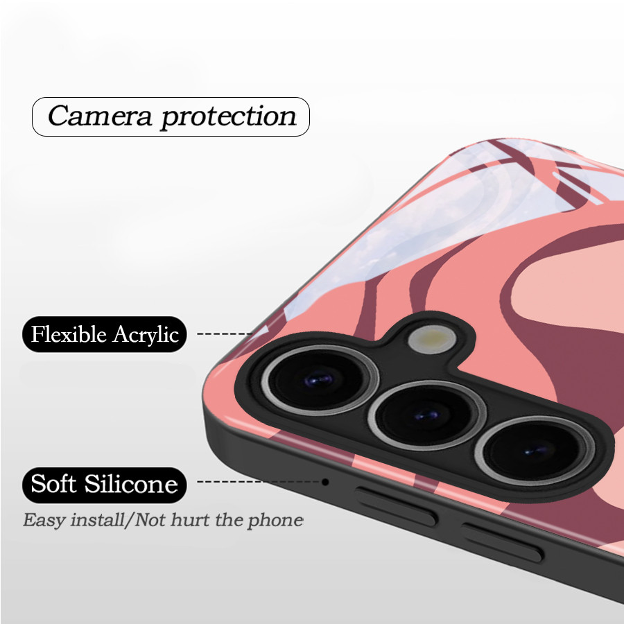 รูปแบบหรูหราสําหรับ Samsung S23 S24 S21 S20 S25 FE S22 Plus หมายเหตุ 20 Ultra 5G อะคริลิคเคลือบเงาเคสโทรศัพท์ ราคา ถูกที่สุด ดีลบีเคเค แกลเลอรีภาพที่ 8