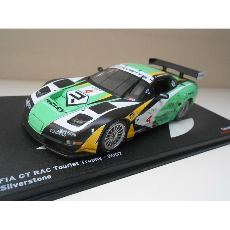 IXO CORVETTE CORVETTE C5R FIA GT RAC 2007 #4 ฐานภาพ + กล่องแสดงผลขนาด 1/43 สี เช่น