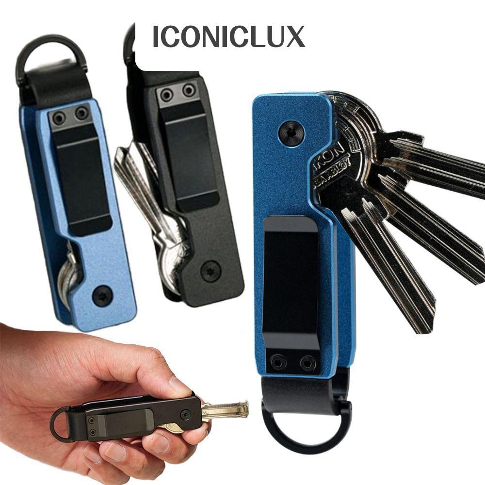 ICONICLUX Key Organizer, Metal Holds 2-5 Keys Key Holder, Compact Minimalist Keys Fob Outdoor