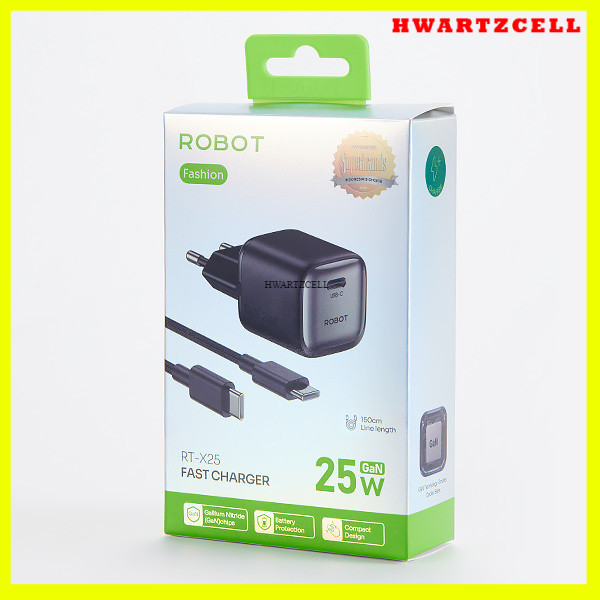[HWARTZ] ROBOT RT-X25 / RT-X30 Adapter Type C 25W / 30W พร้อมสาย C To C 150 Cm