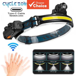 ไฟหน้าเซ็นเซอร์ LED อันทรงพลัง ไฟหน้าซูมได้ COB ไฟฉายคาดศีรษ…