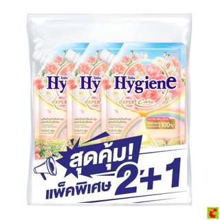 ไฮยีน น้ำยาปรับผ้านุ่ม สูตรเข้มข้นพิเศษ กลิ่นเรนโบว์ บลูมพีช 470 มล. x 3 ชิ้น