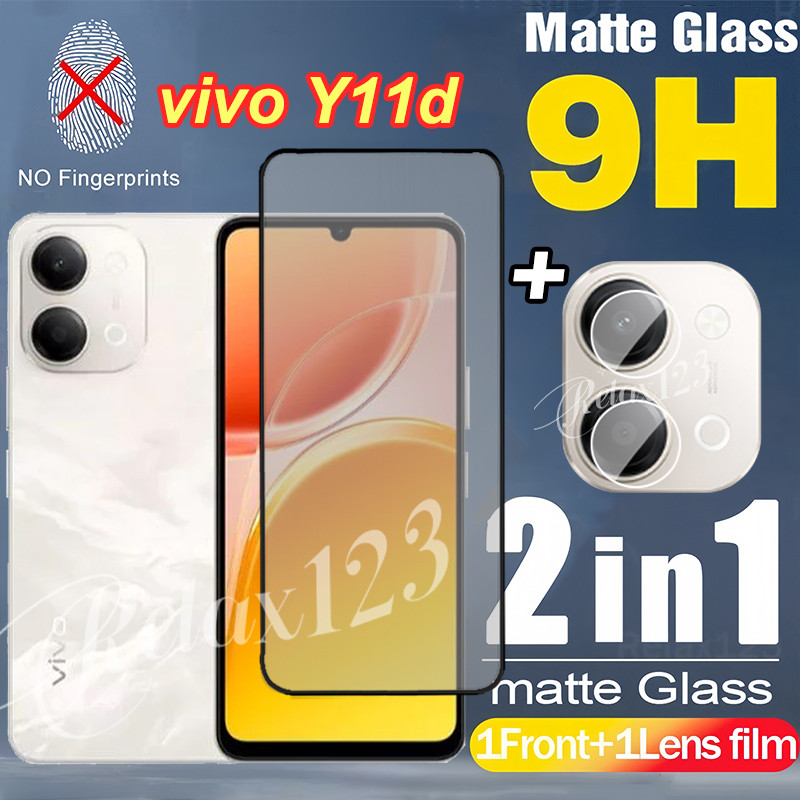สําหรับ vivo Y11d 4G 2in1 Matte Frosted Glass และเลนส์ฟิล์มสําหรับ VIVO Y11D Y21d Y31d Vivo Y 11 D v