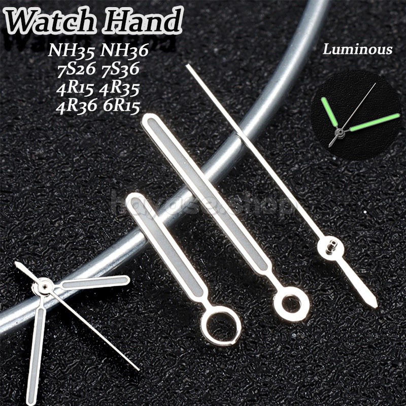 Luminous Silver สแตนเลสนาฬิกามือสําหรับ NH35 NH36 7S26 7S36 4R15 4R35 4R36 6R15 Moment 3 มืออุปกรณ์เสริมซ่อมเครื่องมือ