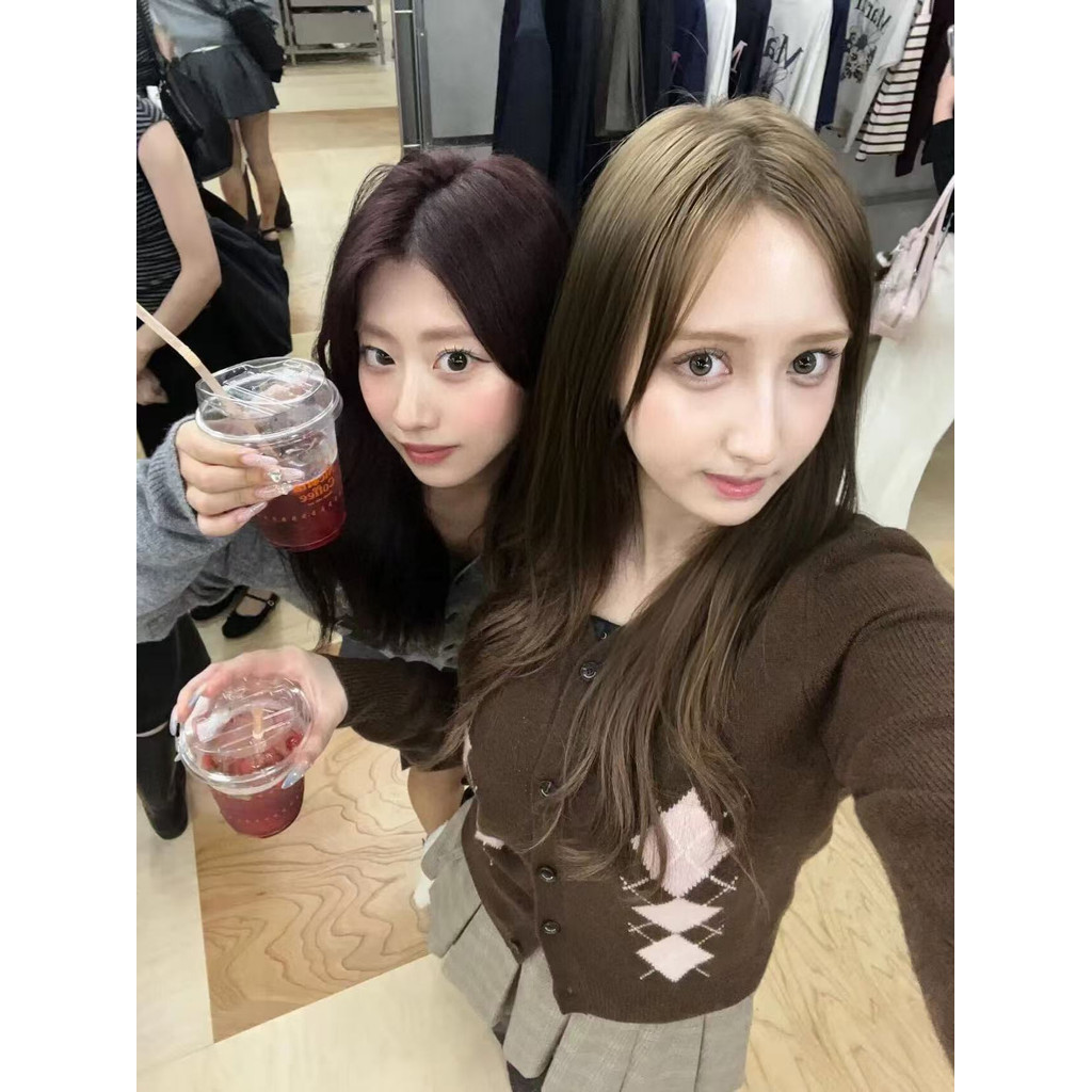 F7Y5 Mardi Old Money Style Logo Embroidered Single-Breasted Plaid Casual Versatile Knit Sweater for 