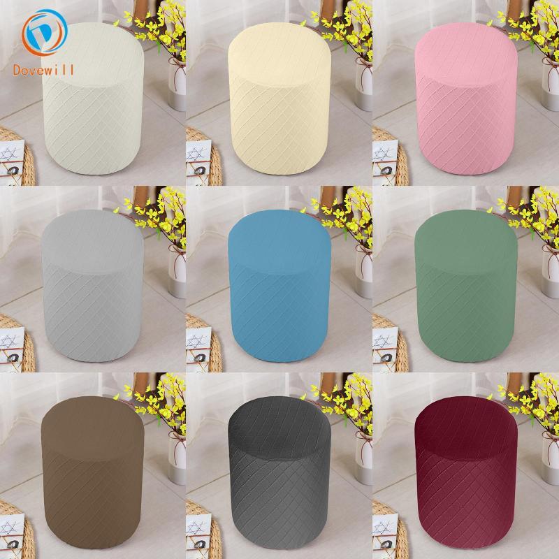 [Dovewill] Stretch Ottoman Covers Slipcover Round Ottoman Slipcover Foot Stool Furniture with Elasti