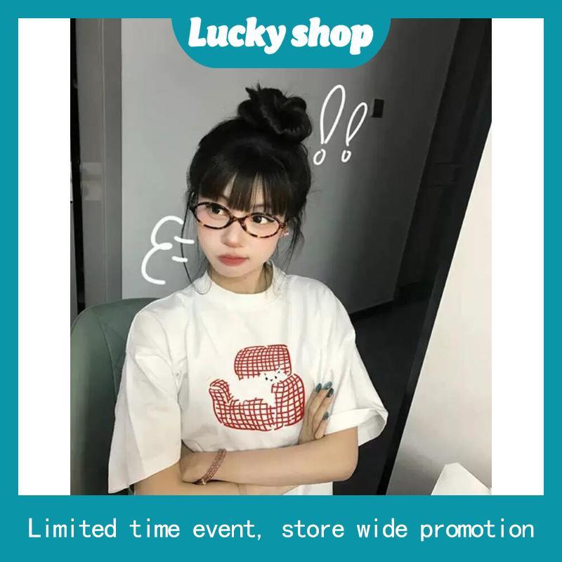 Lazy Girl T-Shirt - เสื้อยืดปักผู้หญิงทําจากผ้าฝ้ายสุดเท่พร้อมแขนสั้น nhien.official BT263