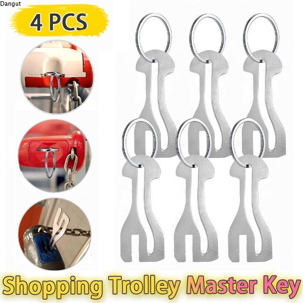 DANGUT Trolley Master Key Token, Metal Reusable Shopping Cart Token, กระเป๋าใส่เหรียญแบบพกพาที่ถอดออ