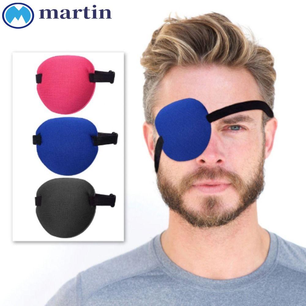 MARTIN Single Eye Patch Cover, 3D Breathable Single Eyepatch, Practical Soft Adjustable Amblyopia Eye Mask สําหรับดวงตาซ้ายและขวา